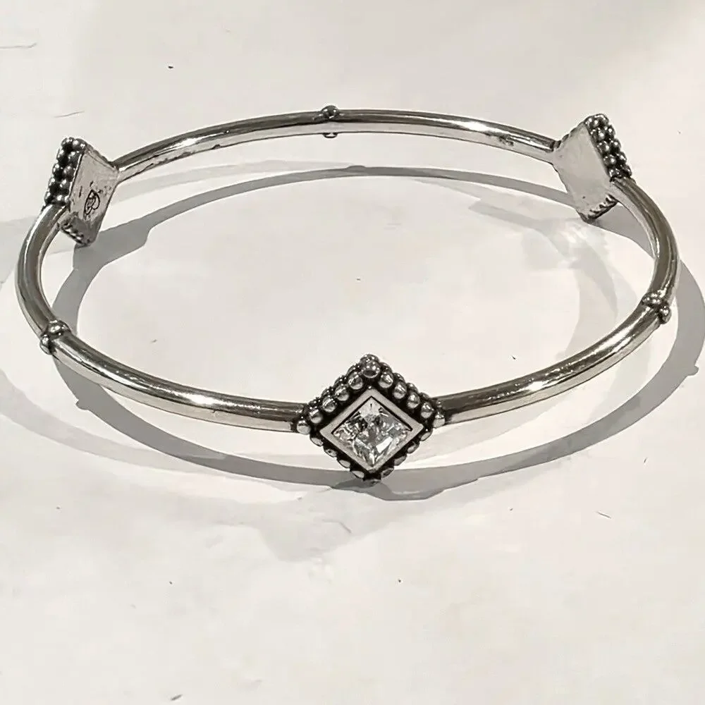 Brighton Twinkle Silver Bangle with Swarovski Crystal Accents